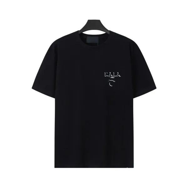 Prada Rada Logo Print Black T-Shirt - 38