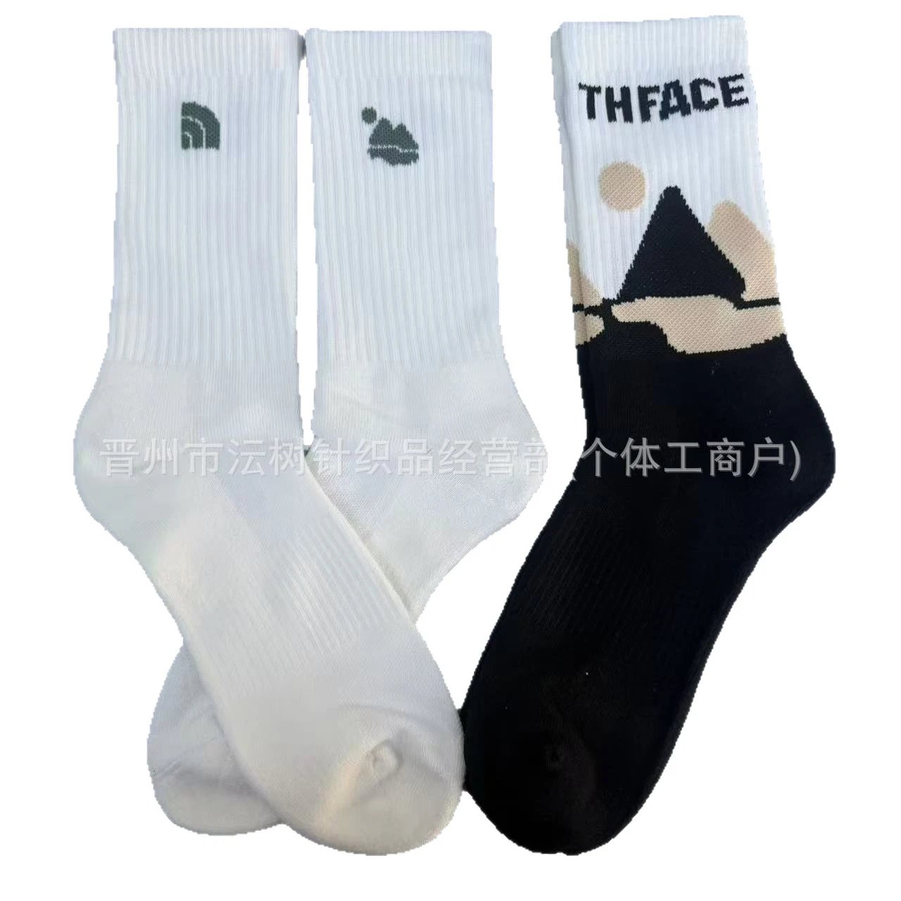 The North Face Igloo Print Crew Socks White and Black - 7