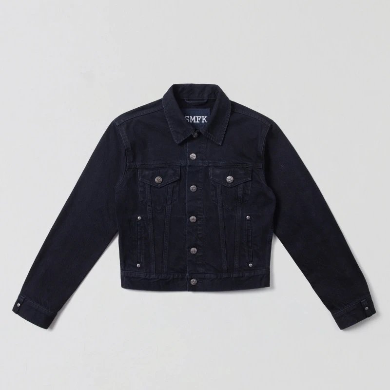 SMF SMFK Cropped Denim Jacket Black Denim Jacket
