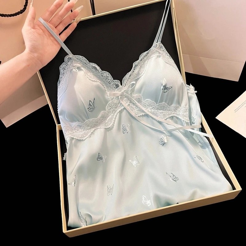Design Butterfly Lace Chemise in Mint Green Sleepwear - 7
