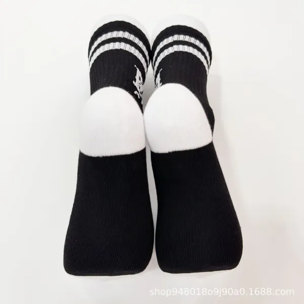Amiri Logo Stripe Socks White / Black - 16