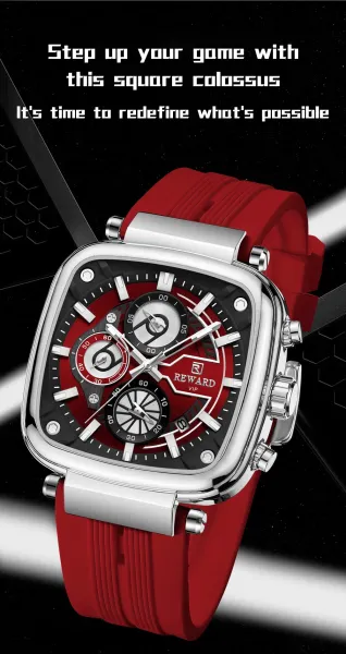 Design Reward VIP Chronograph Black Rubber Strap Watch Watches - 4