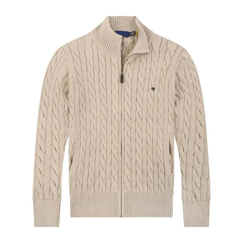 Polo Ralph Lauren Cable Knit Zip-Up Sweater Black - 11