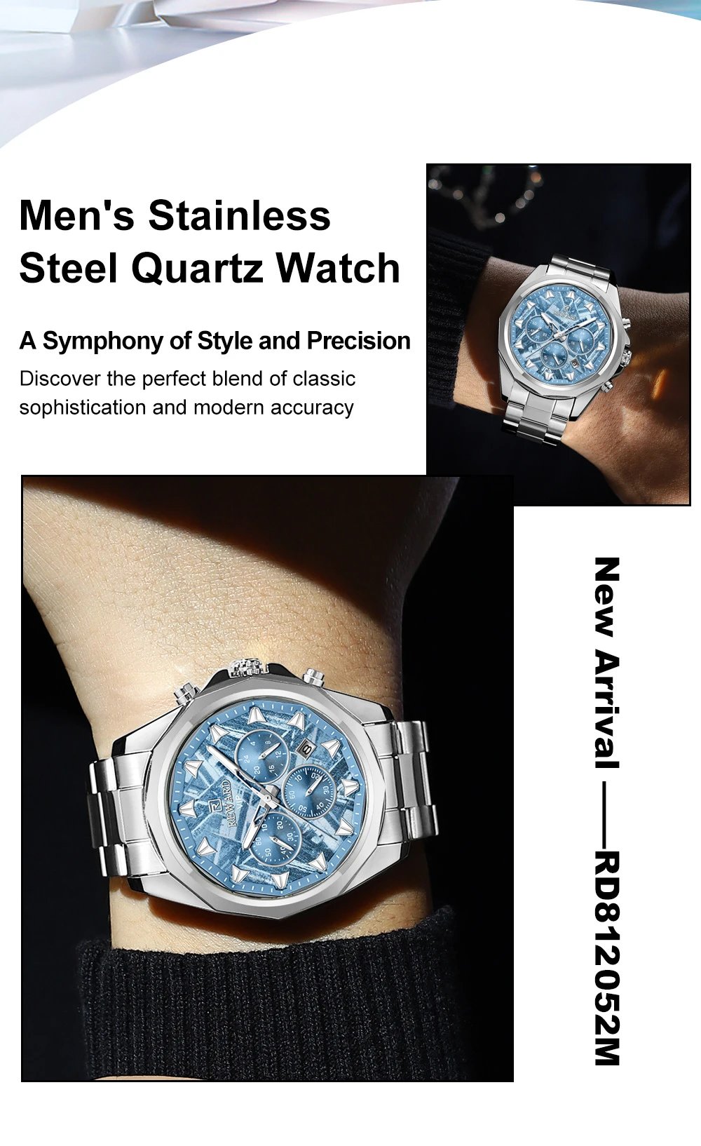 Design Reward VIP Chronograph Rose Gold and Steel Watch Watches - 5