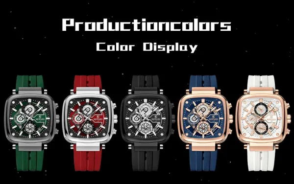 Design Reward VIP Chronograph Black Rubber Strap Watch Watches - 12