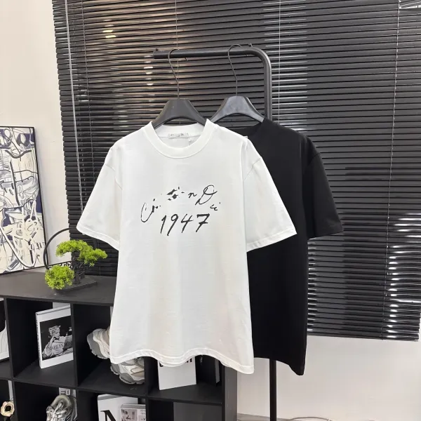 Design Embroidered Logo Oversized T-Shirt Beige - 42