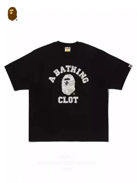 A Bathing Ape x CLOT Arch Logo Black T-Shirt - 1