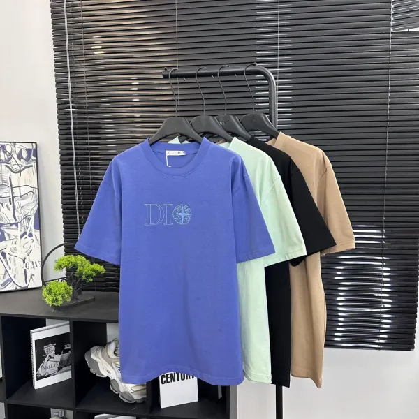 Design Embroidered Logo Oversized T-Shirt Beige - 29