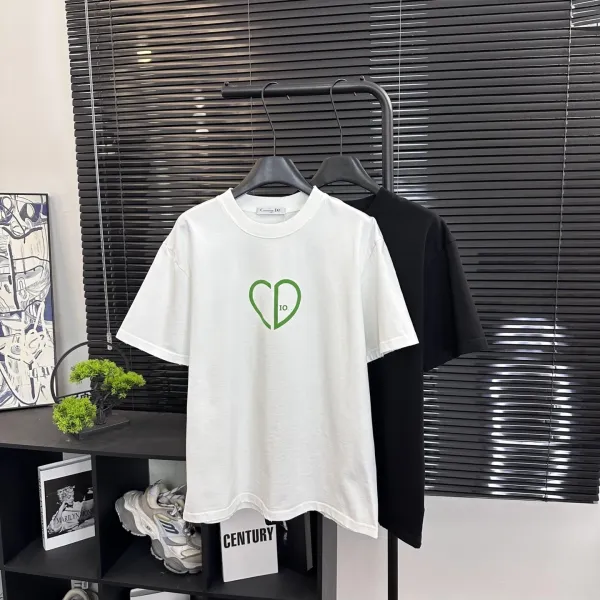 Design Embroidered Logo Oversized T-Shirt Beige - 35