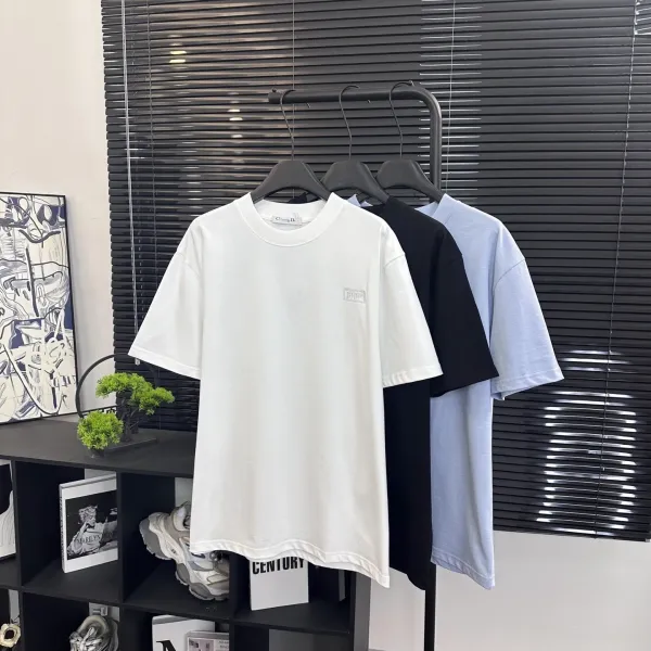 Design Embroidered Logo Oversized T-Shirt Beige - 37