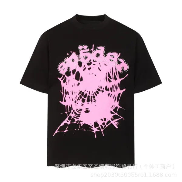SP5DER Spider Web Graphic T-Shirt Black - 44