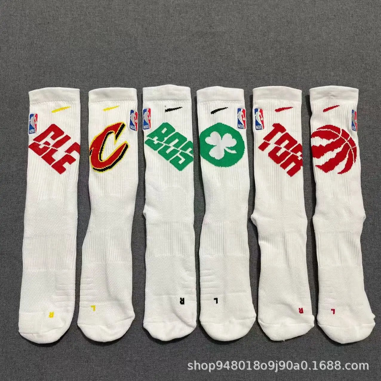 NBA Logo Crew Socks White - 3