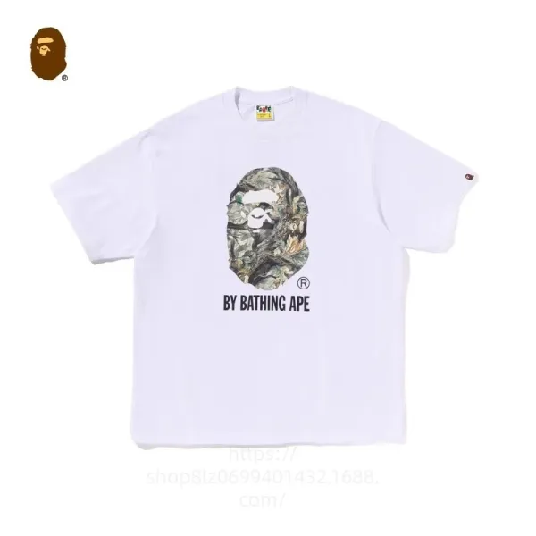 A Bathing Ape Camo Ape Head Graphic T-Shirt White - 1