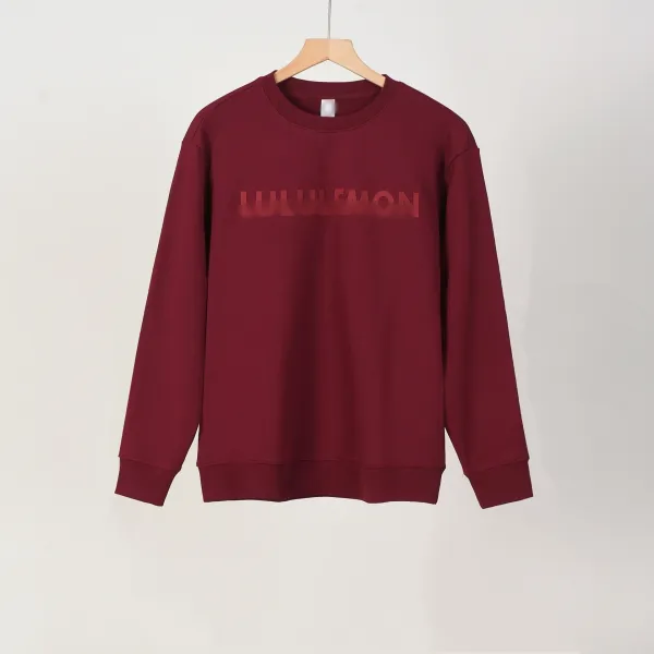 Lululemon Logo Crewneck Sweatshirt Burgundy Hoodie - 1