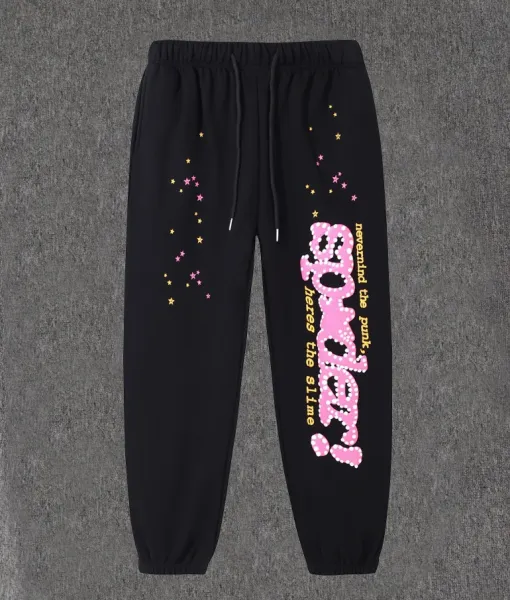 Spider! Star Print Sweatpants Black - 1