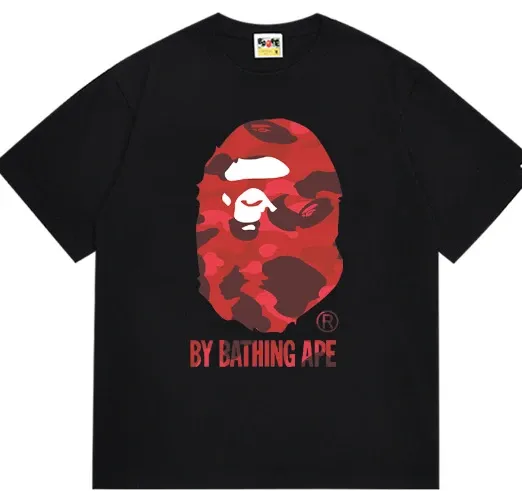 A Bathing Ape Red Camo Big Ape Head T-Shirt - 1