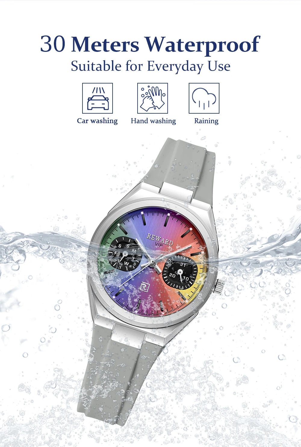 Design Reward VIP Chronograph Purple Gold Watch Watches - 12