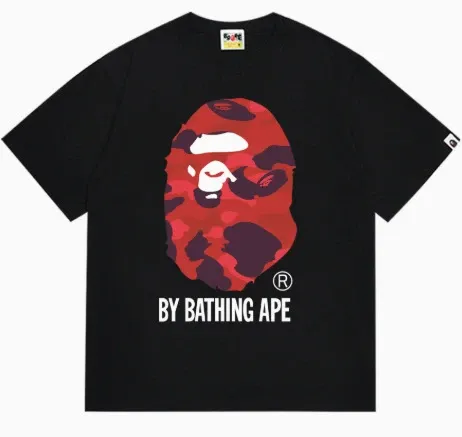 A Bathing Ape Camo Ape Head Black T-Shirt - 1