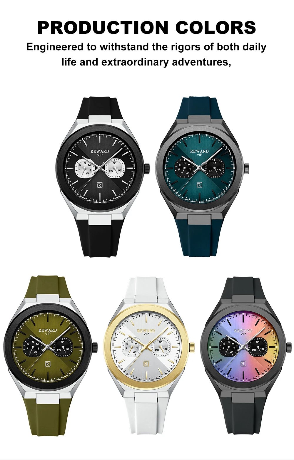 Design Reward VIP Chronograph Purple Gold Watch Watches - 14