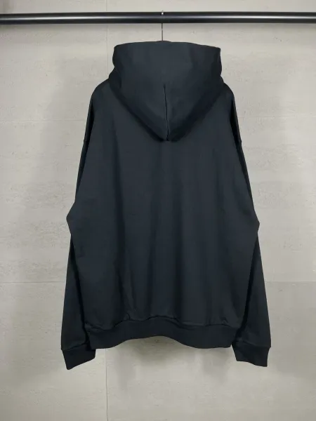 Balenciaga Distressed Logo Hoodie Black - 36