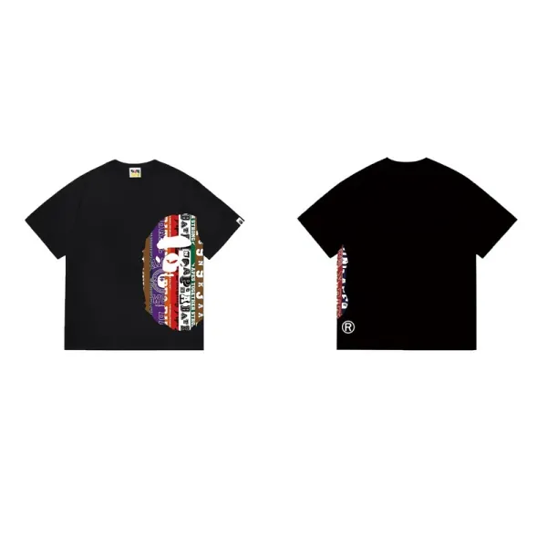 A Bathing Ape Bape Sta Logo Collage Black T-Shirt - 1