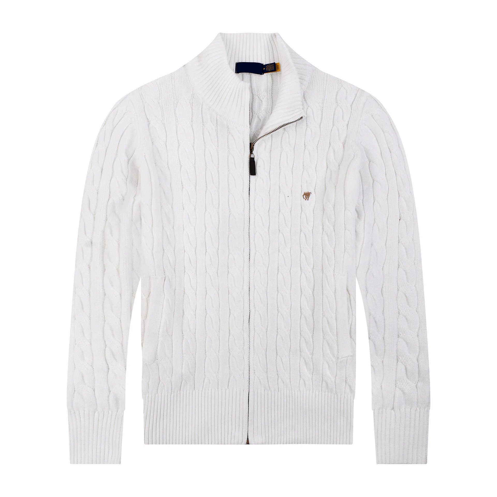 Polo Ralph Lauren Cable Knit Zip-Up Sweater Black - 7