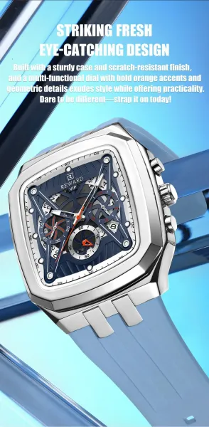 Design Reward VIP Chronograph Burgundy and Black Mechanical Watch Watches - 10