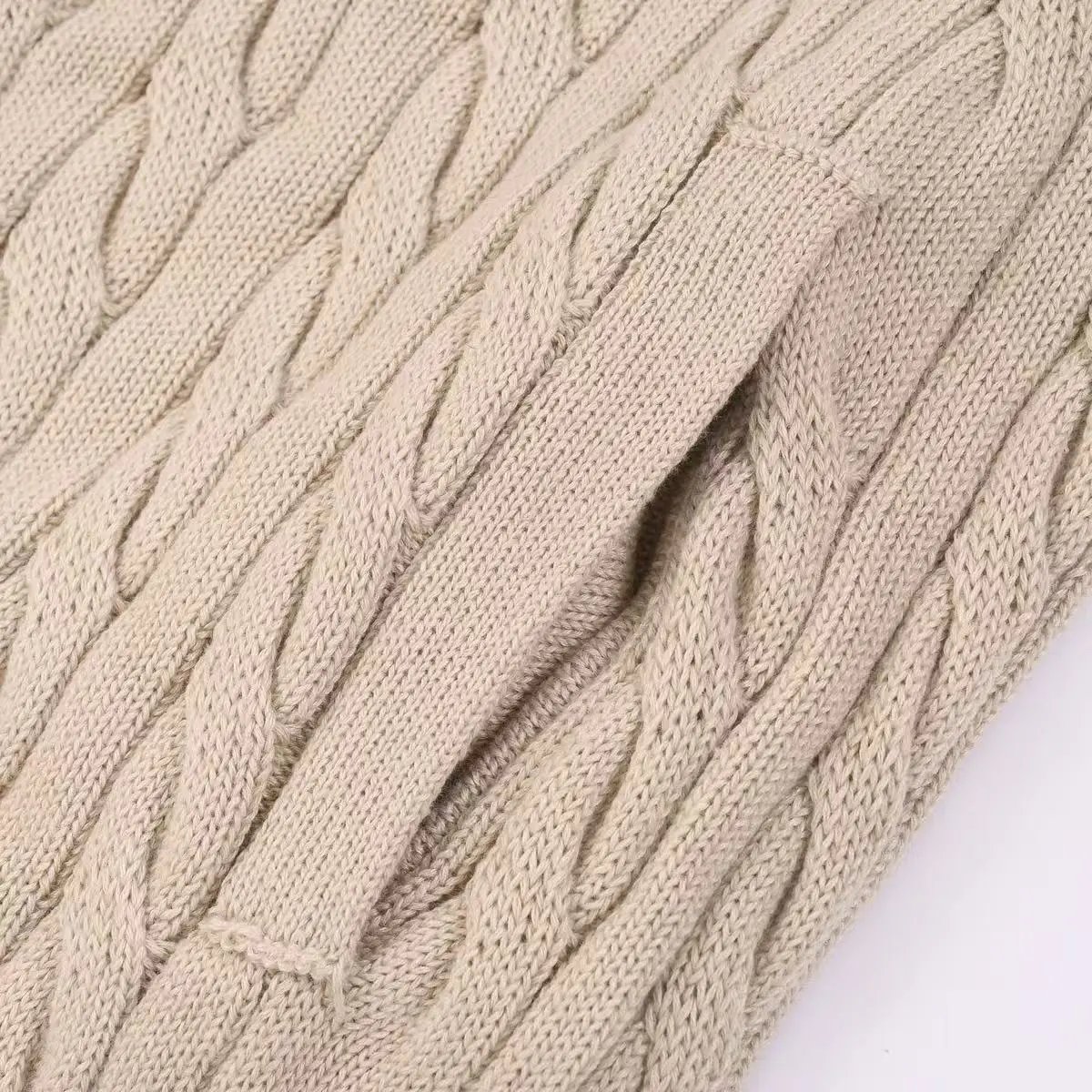 Polo Ralph Lauren Cable Knit Zip-Up Sweater Black - 12