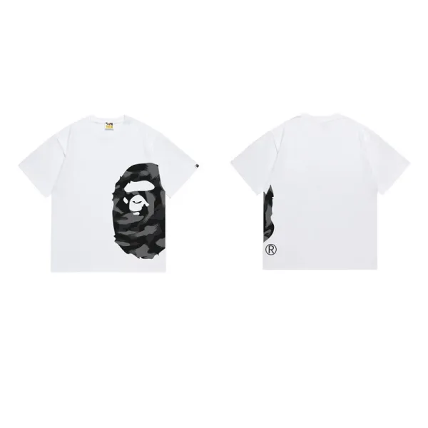A Bathing Ape Camo Ape Head T-Shirt White - 1