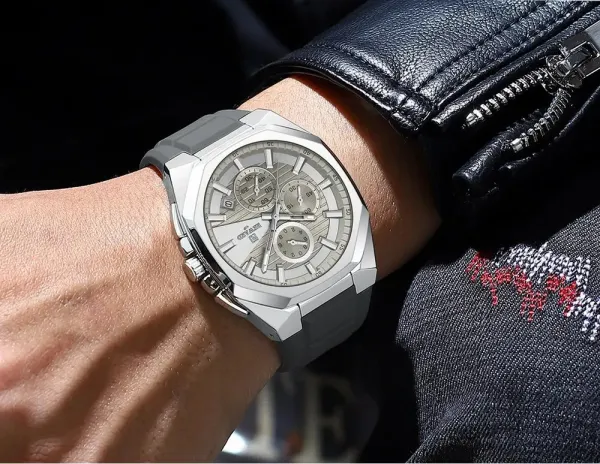 Design Reward VIP Chronograph Blue Silicone Strap Watch Watches - 8