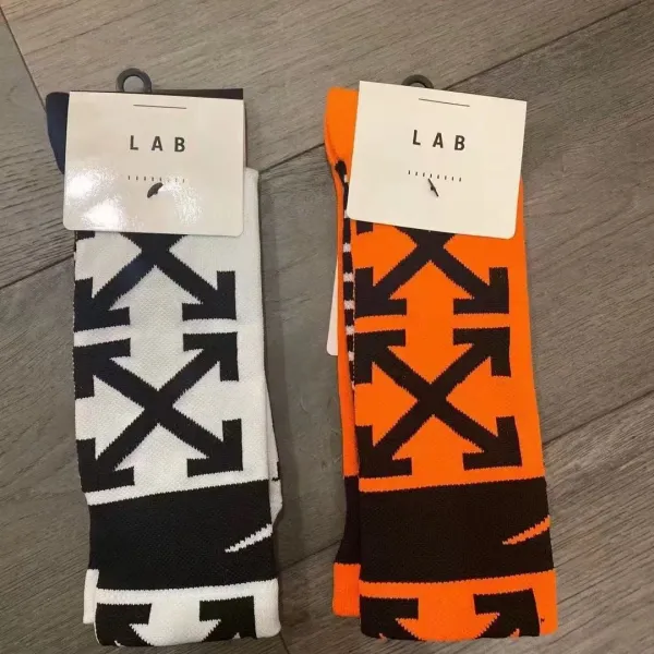 Off-White Arrow Pattern Crew Socks Black White - 2