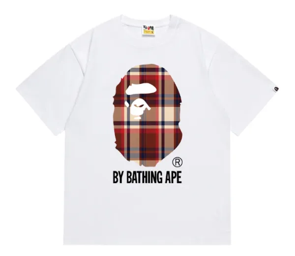 A Bathing Ape Plaid T White T-Shirts - 1