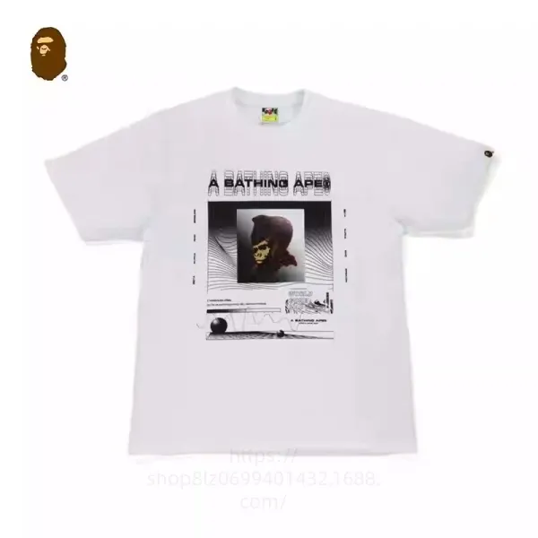 A Bathing Ape Graphic Print White T-Shirt - 1
