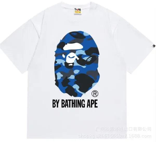 A Bathing Ape Blue Camo T-Shirt - 1