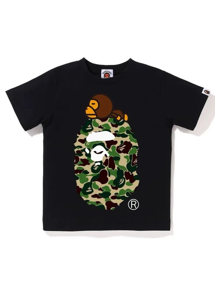 A Bathing Ape Baby Milo Camo Ape Head White T-Shirt - 5