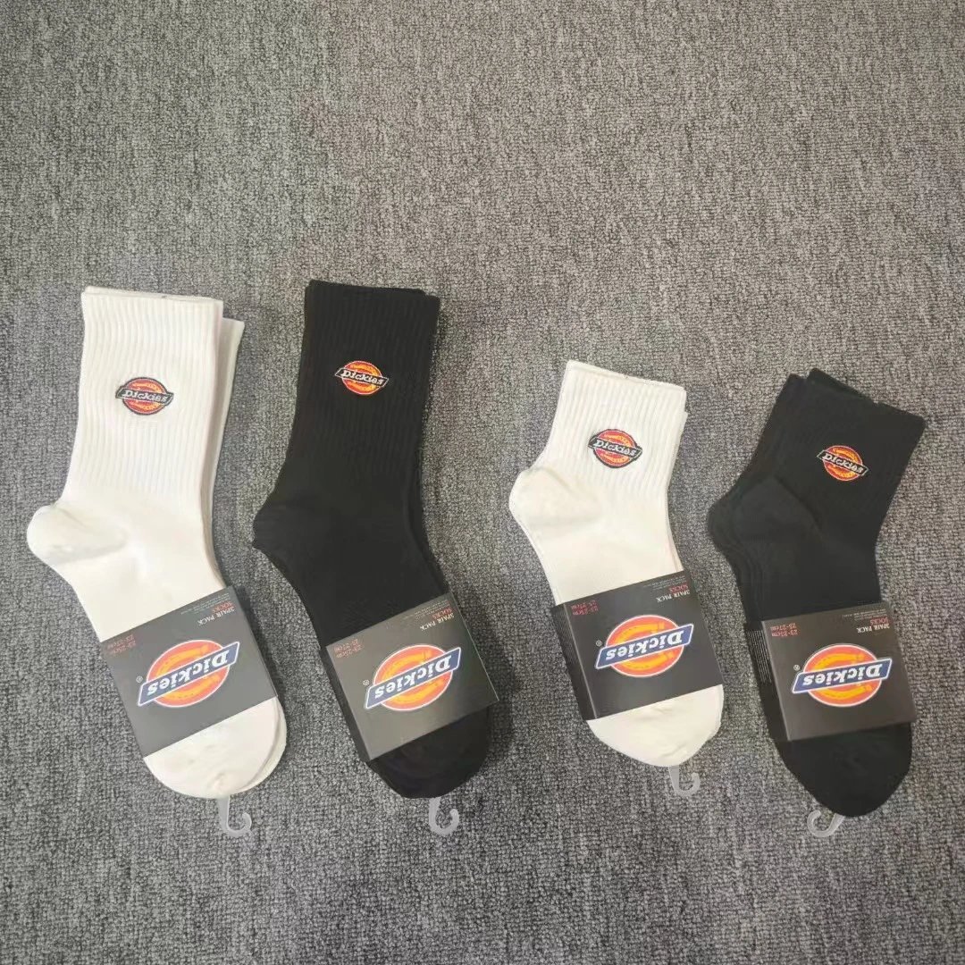 Dickies Logo Embroidery Crew Socks White - 3