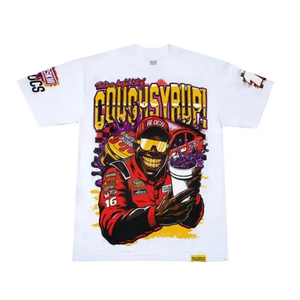 GCDS Couch Syrup! Graphic Print White T-Shirt - 1