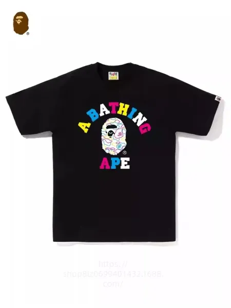 A Bathing Ape Multicolor Camo Ape Head Logo T-Shirt Black - 1