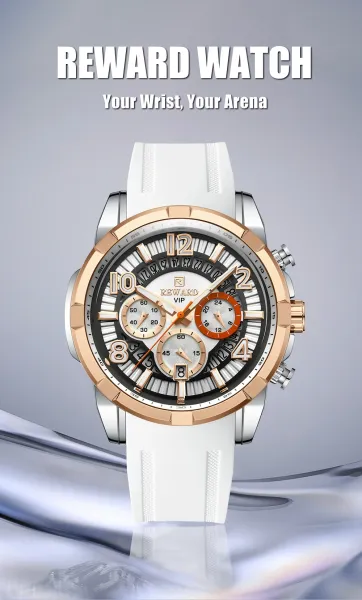 Design Reward VIP Chronograph Light Blue Silicone Strap Watch Watches - 3