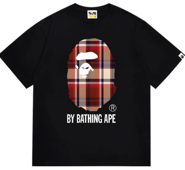 A Bathing Ape Plaid T-Shirt Black - 1