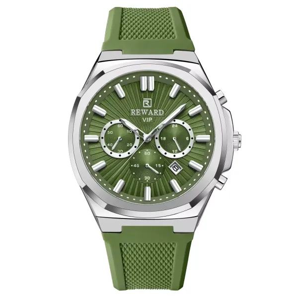 Design Reward VIP Chronograph Green Silicone Watch Watches - 1