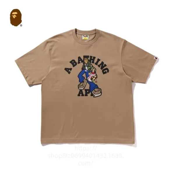 A Bathing Ape Graphic Print Beige T-Shirt - 1