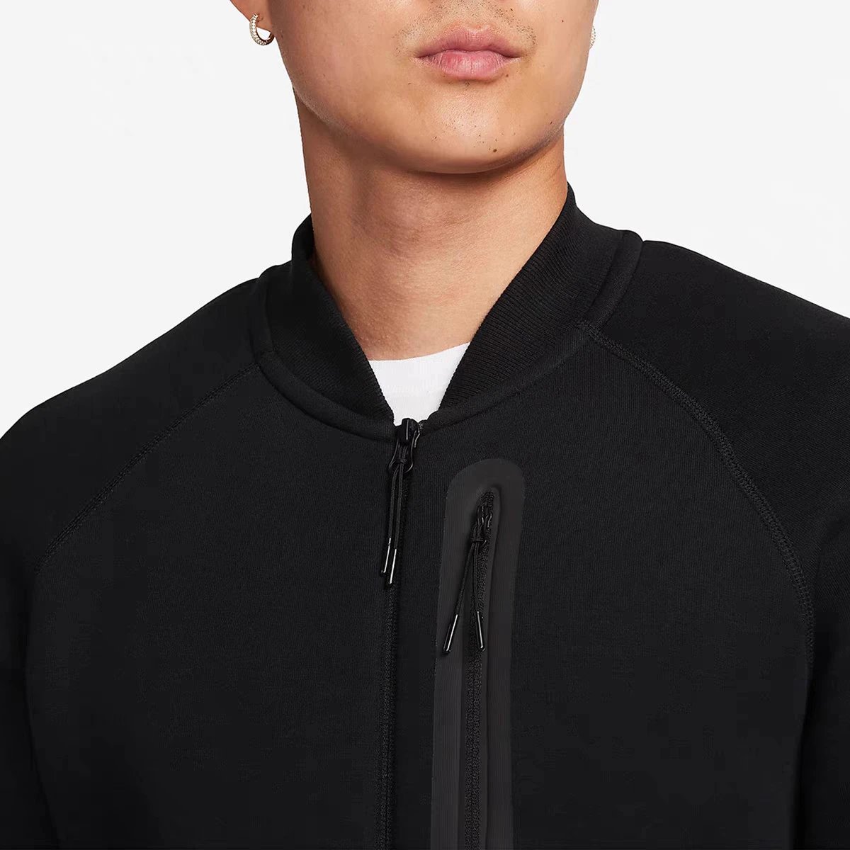 Design Bomber Jacket Black Cotton-Polyester Blend Outerwear - 9