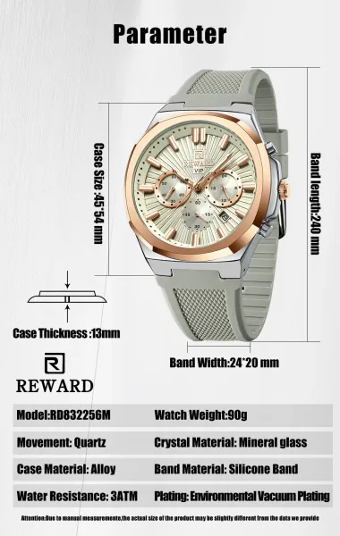 Design Reward VIP Chronograph Green Silicone Watch Watches - 8