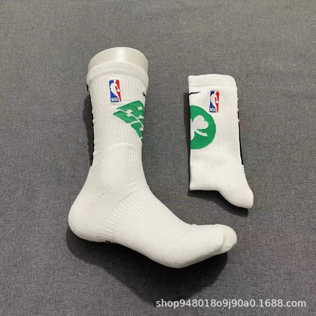 NBA Logo Crew Socks White - 5