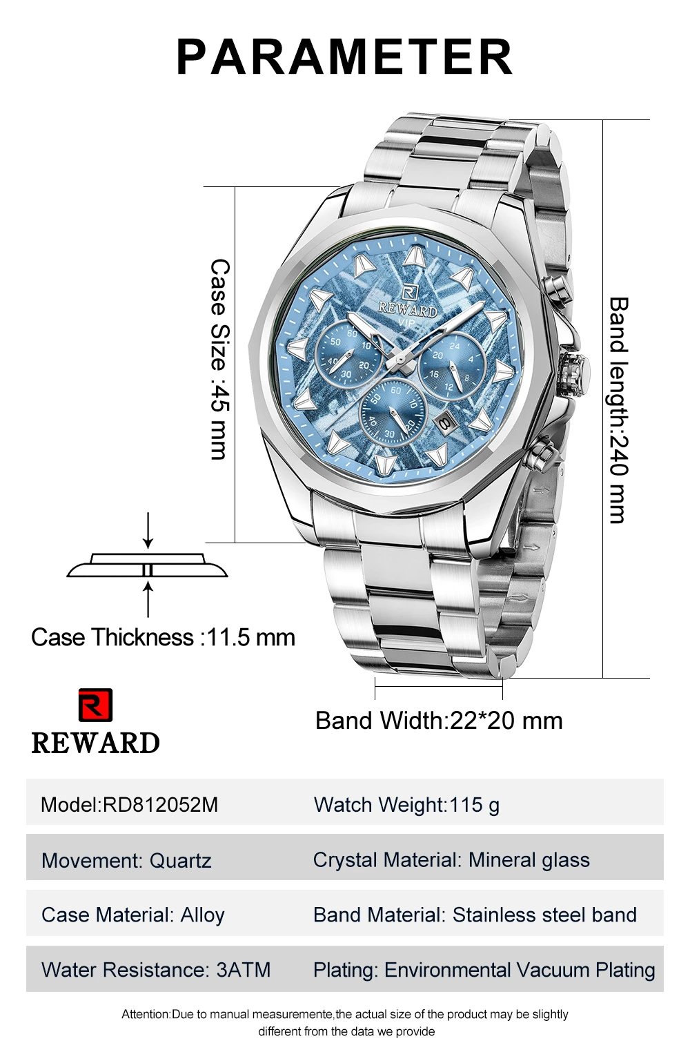 Design Reward VIP Chronograph Rose Gold and Steel Watch Watches - 7