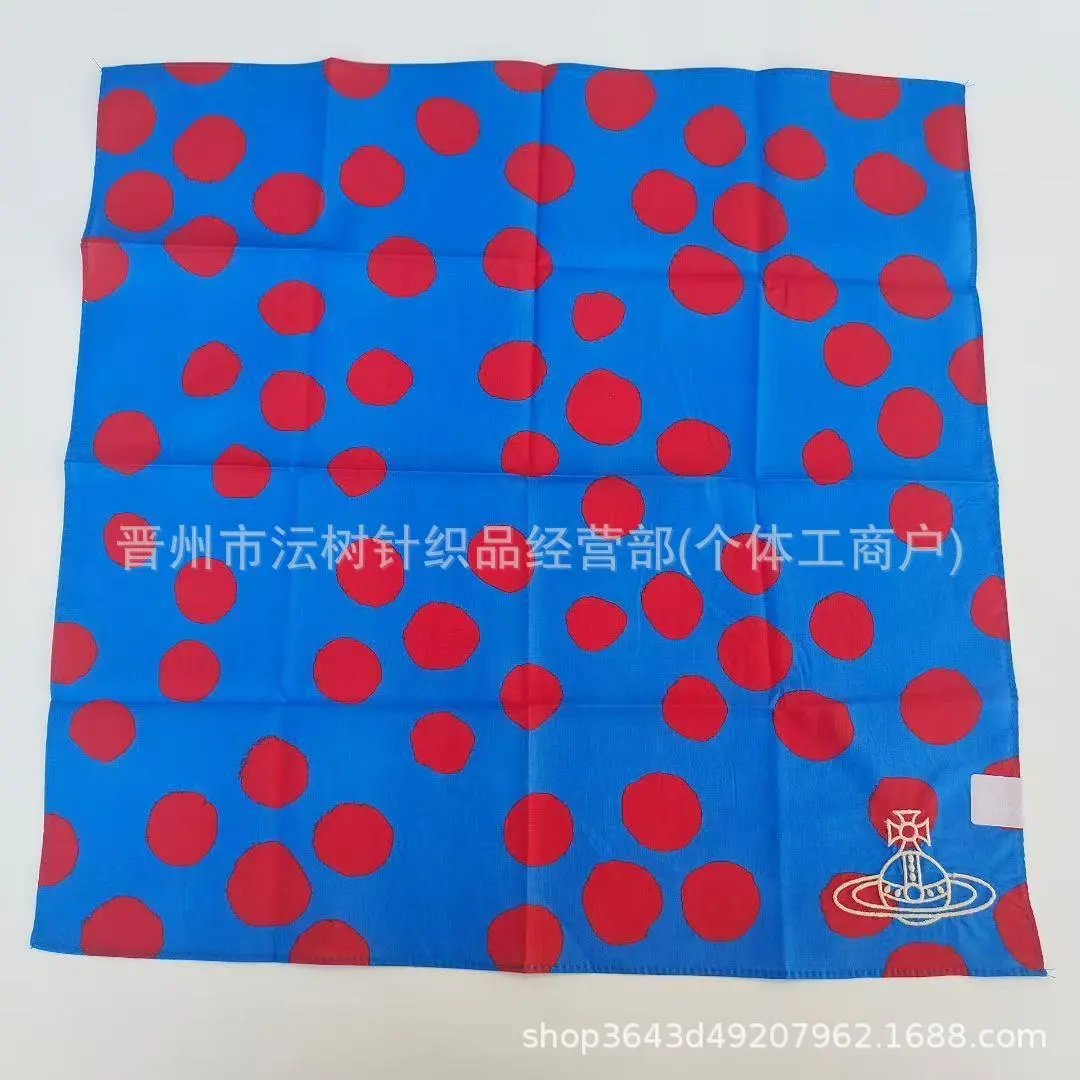 Vivienne Westwood Red Label Polka Dot Silk Scarf Blue Red Scarves