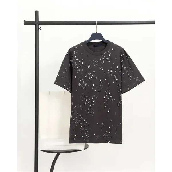 Louis Vuitton Monogram Splatter Print Black T-Shirt - 1