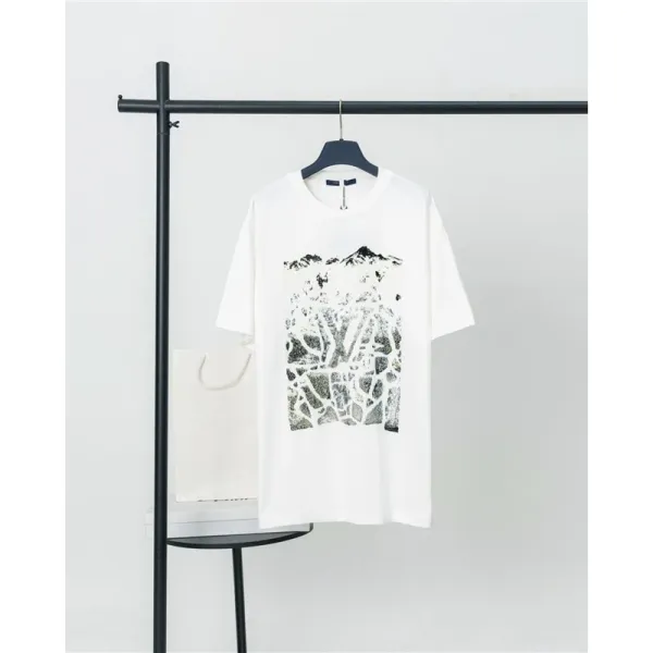 Design Mountain Print Graphic T-Shirt White - 1