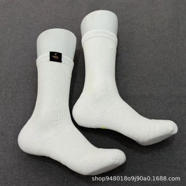 Design ORDA Michael White Crew Socks with Yellow Detail Socks - 7